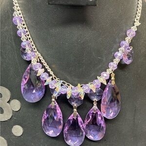 Elegant Purple Crystal Necklace